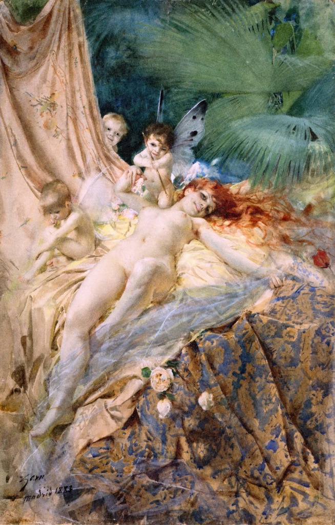 The nymph of love, 1885, 71×113 cm by Anders Zorn: History