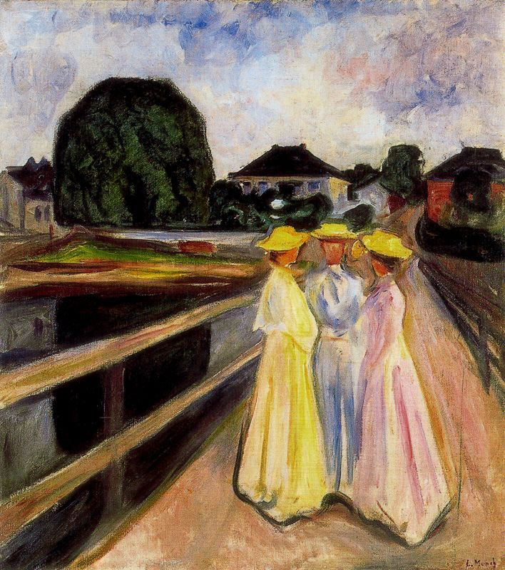 Edward Munch. Three girls on the jetty