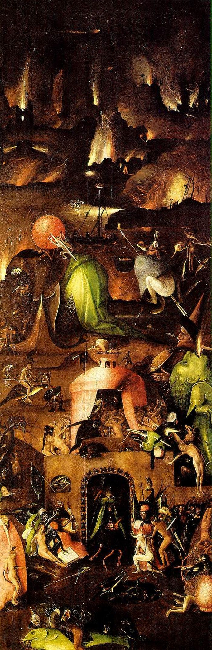 Hieronymus Bosch. Hell. The triptych the last judgment. Right wing
