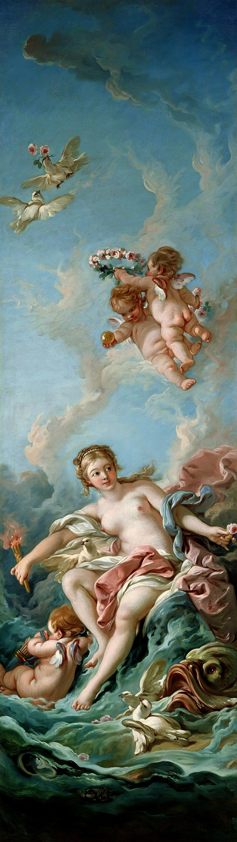 Francois Boucher. Venus on the wave