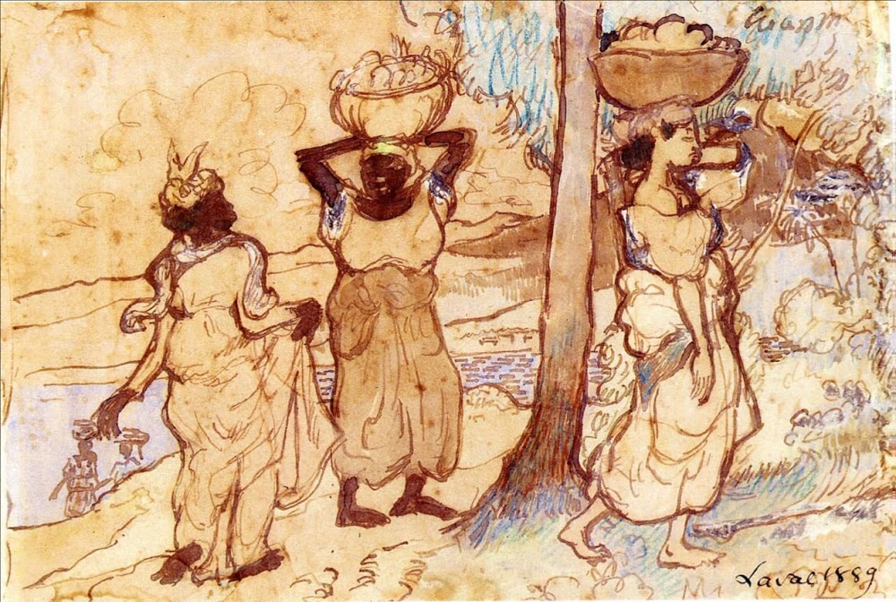 Charles Laval. Two Women Carrying Baskets on Martinique