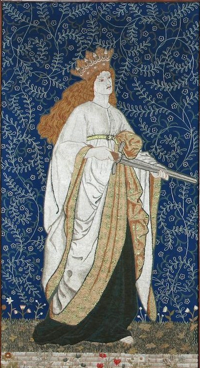 William Morris. Left panel of the triptych screen based on Chaucer's "The Legend of Beautiful Women"