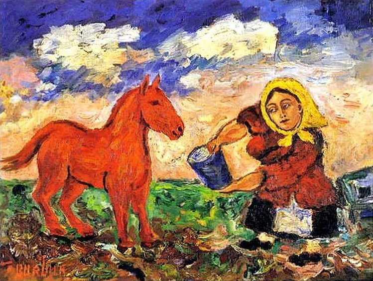 David Davidovich Burliuk. The woman and the horse