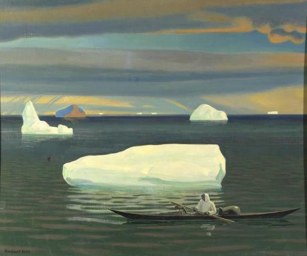 Rockwell Kent. The eskimo in the kayak. Greenland