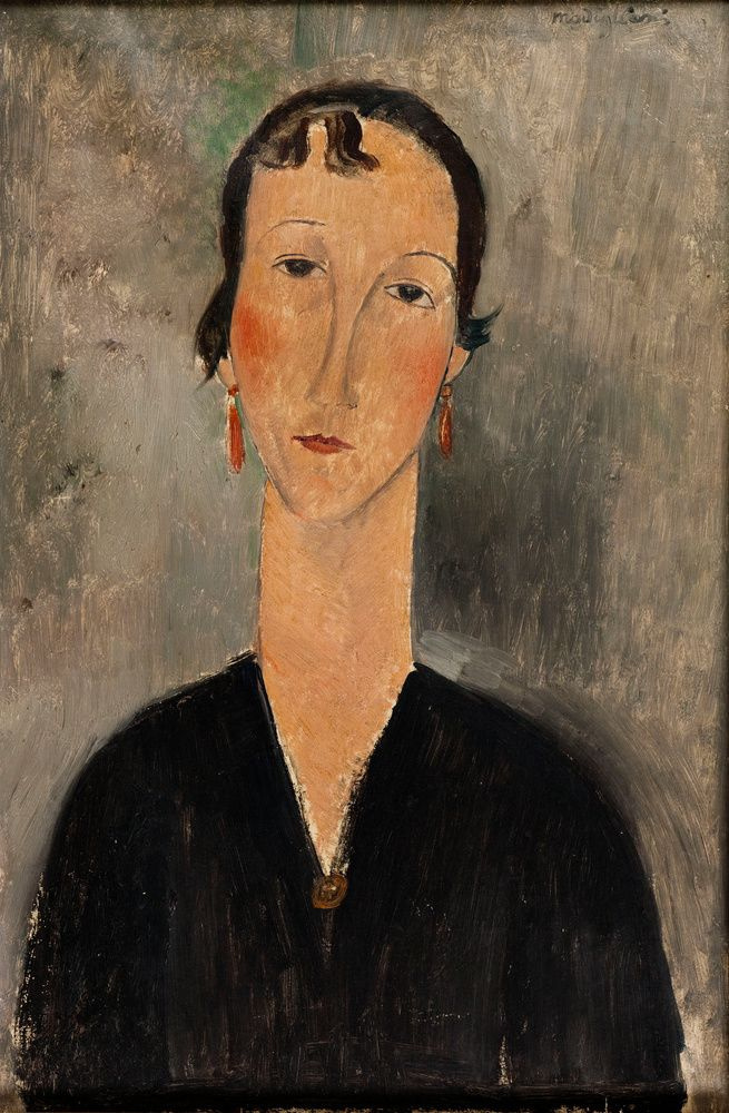 Amedeo Modigliani. Portrait of woman with earrings