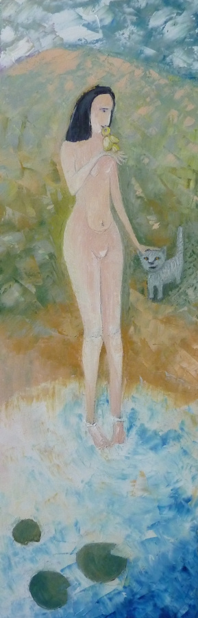Svyatoslav Svyatoslav Ryabkin Ryabkin. A girl with a bird and cat Girl with a bird and a cat