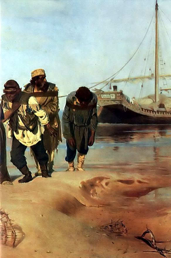 Ilya Efimovich Repin. Barge haulers on the Volga. Fragment