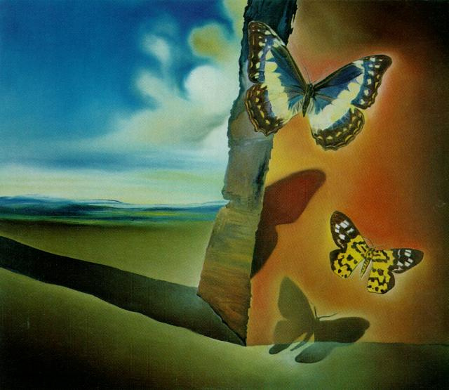 Salvador Dali. Landscape with butterflies