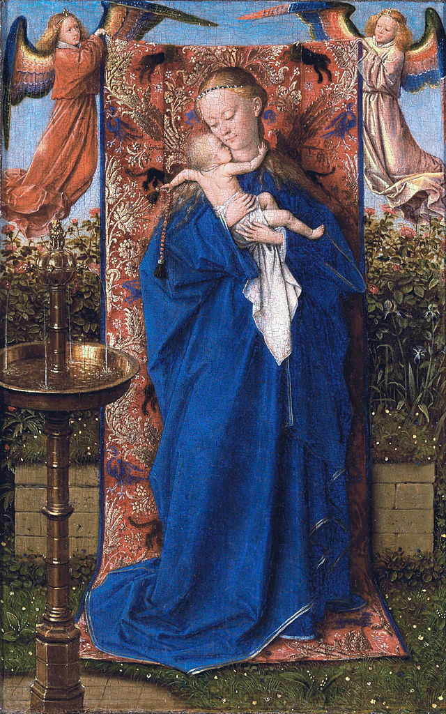 Jan van Eyck. The Madonna and child at the fountain