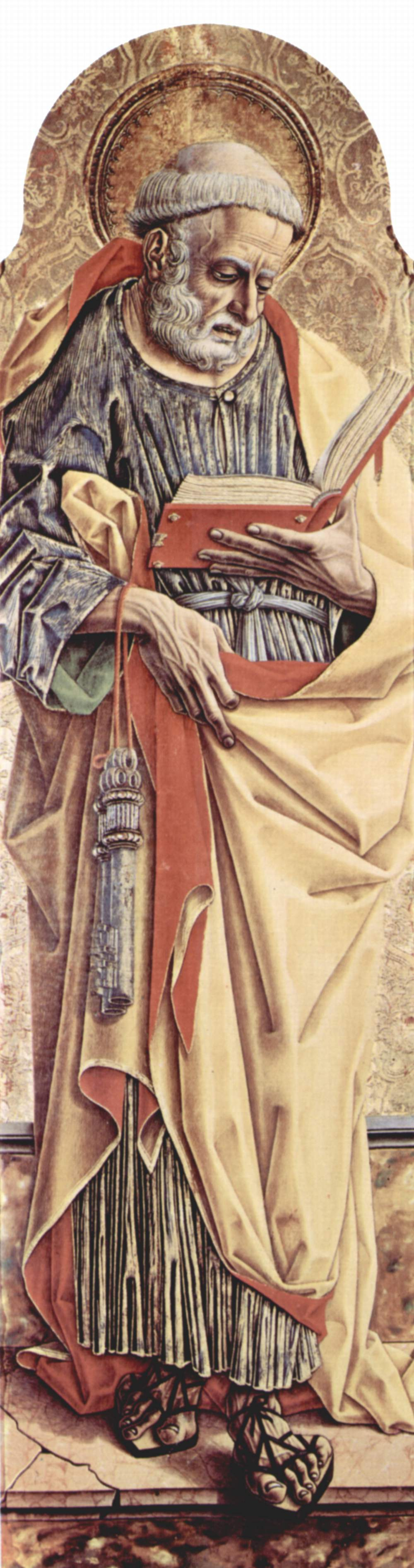 Карло Кривелли. Святой Петр. Центральный алтарь кафедрального собора в Асколи, полиптих, левая створка внешняя сторона