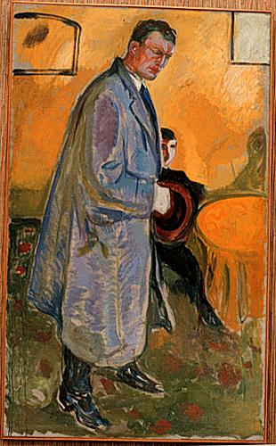 Edward Munch. Self-portrait in a raincoat and hat