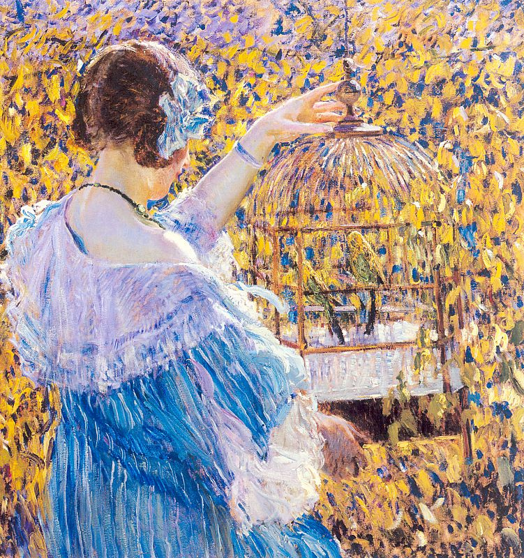 The girl in the garden by Frederick Carl Frieseke: History, Analysis &  Facts | Arthive