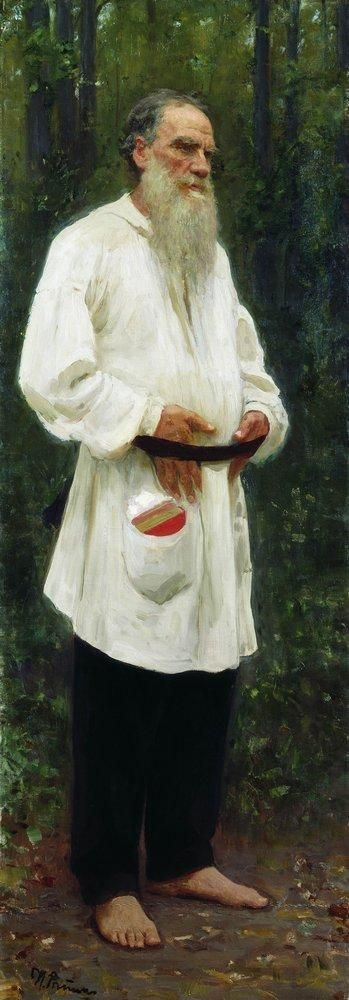 Ilya Efimovich Repin. Leo Tolstoy barefoot