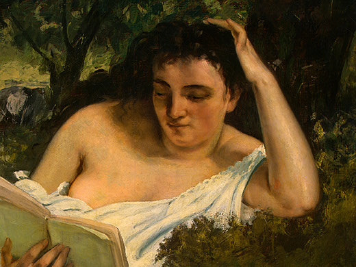 Gustave Courbet. Young woman reading, фрагмент1