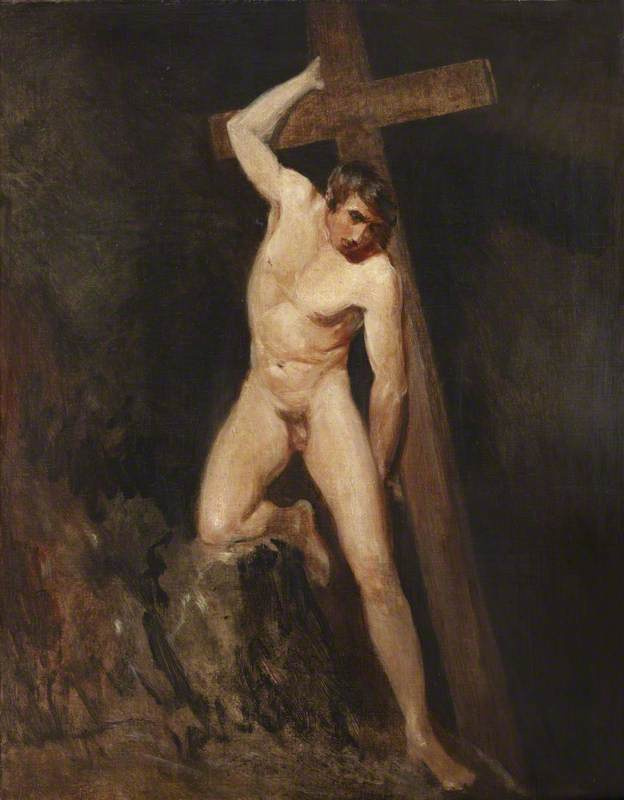 John Constable. A naked man with a cross. Essay on the motifs of Michelangelo "the last judgment"