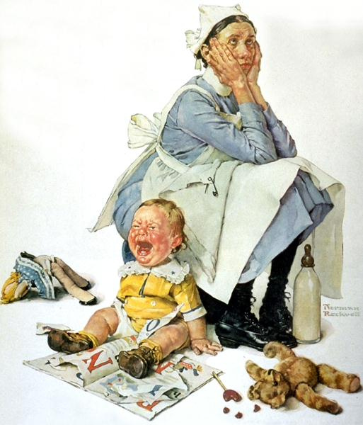 Norman Rockwell. Hysterical. Cover of "The Saturday Evening Post" (24 Oct 1936)