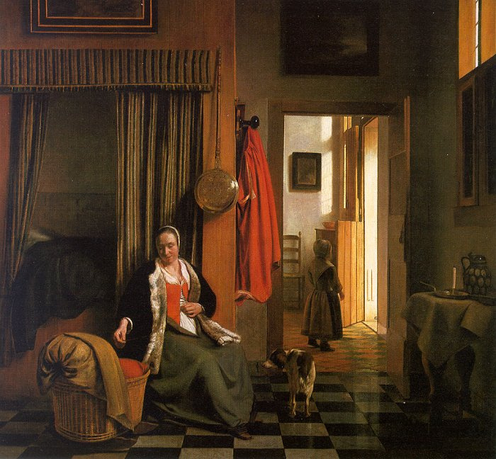 Pieter de Hooch. Mother at the cradle