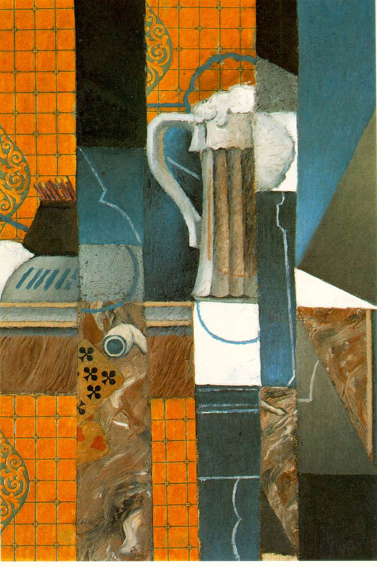 Juan Gris. A glass of beer and playing cards