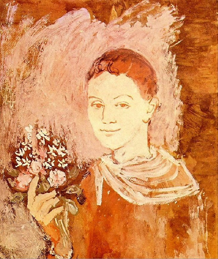 Pablo Picasso. Boy with bouquet of flowers