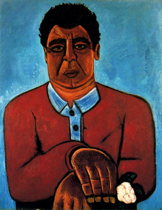 Marsden Hartley. A man with white flower