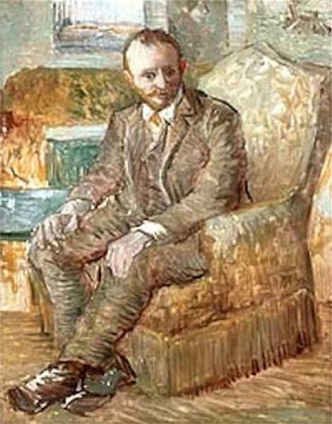 Портрет арт-дилера Александра Рида, сидящего в кресле