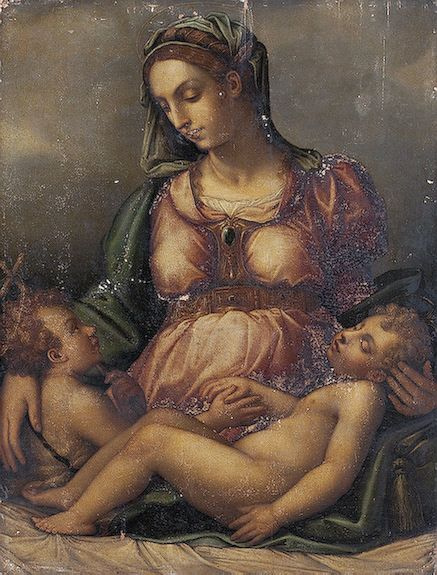 Giorgio Vasari. 麦当娜和儿童与施洗约翰（原始瓦萨里16世纪的副本）