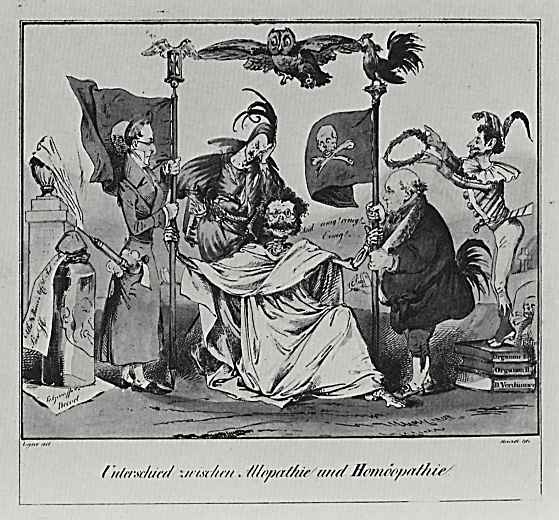 Adolf Friedrich Erdmann von Menzel. A satire on the dispute with allopathy with Homeopathy