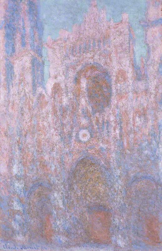 Claude Monet. Rouen Cathedral, eine Symphonie in Grau und Pink