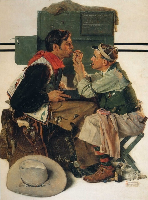 Norman Rockwell. Gary Cooper in the role of a Texan