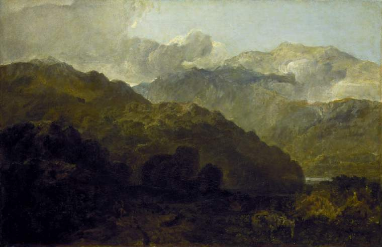 Joseph Mallord William Turner. 在威尔士的山地景观