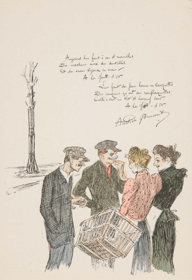 Theophile-Alexander Steinlen. Two chatting couples