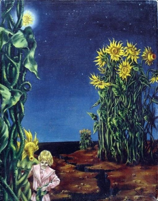 Dorothea Tanning. Landscape with sunflowers