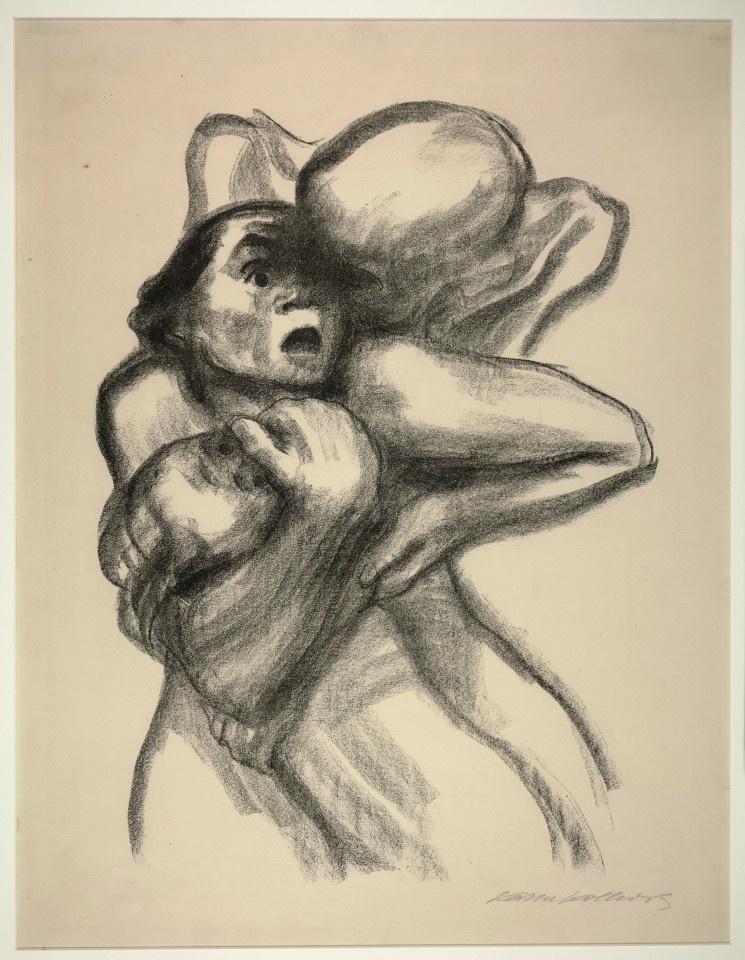 Käthe Kollwitz. Death grabbing mother