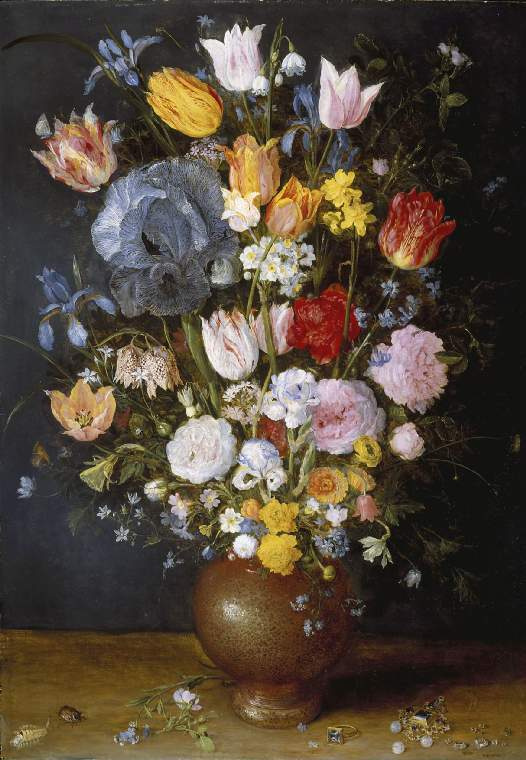 Jan Bruegel The Elder. Ceramic vase with flowers