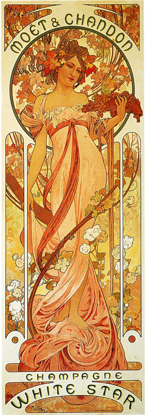 Alfons Mucha. 促销海报“Moet＆Shandon：White Star Champagne”