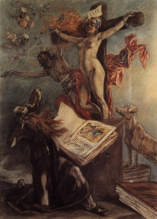 Felicien Rops. The temptation of St. Anthony