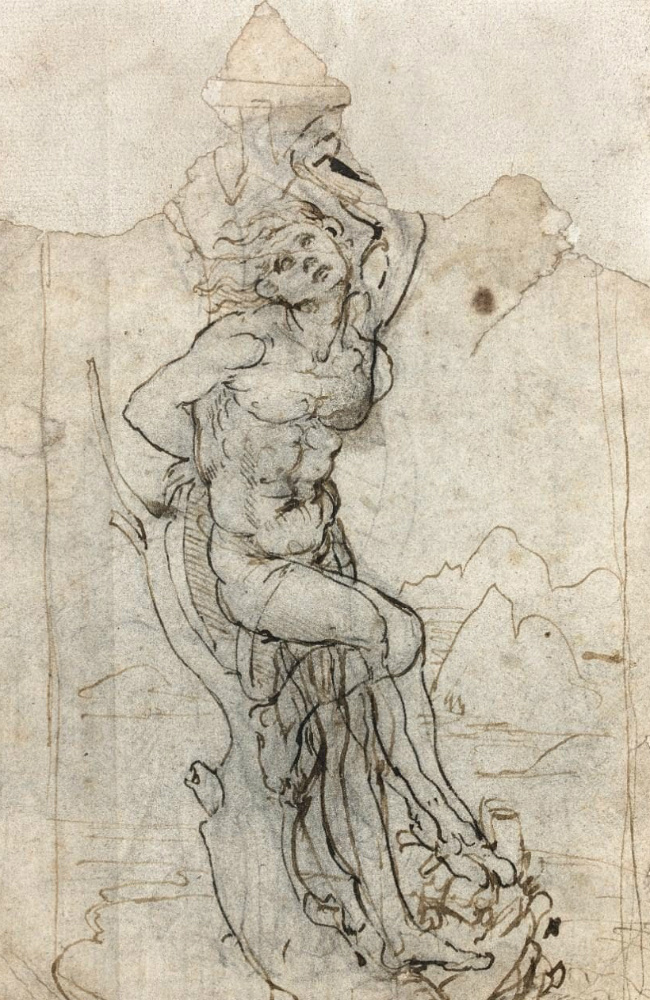 Leonardo da Vinci. Saint Sebastian (sketch)
