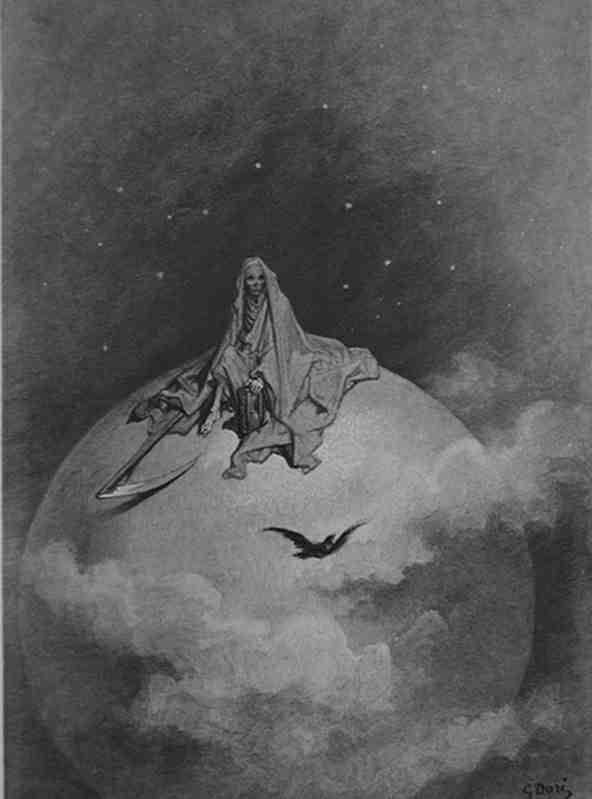 Paul Gustave Dore. Illustration for "Raven"