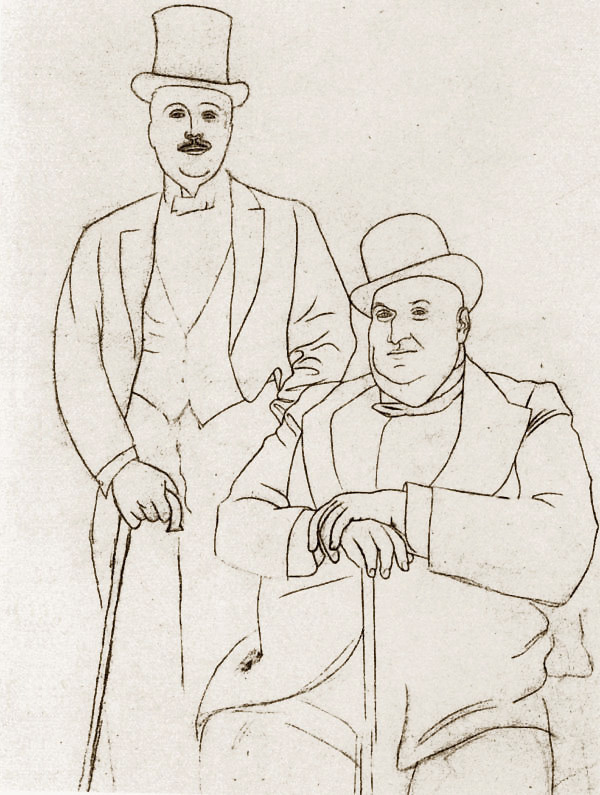 Pablo Picasso. Portrait of Sergei Diaghilev and Alfred Seligsberg
