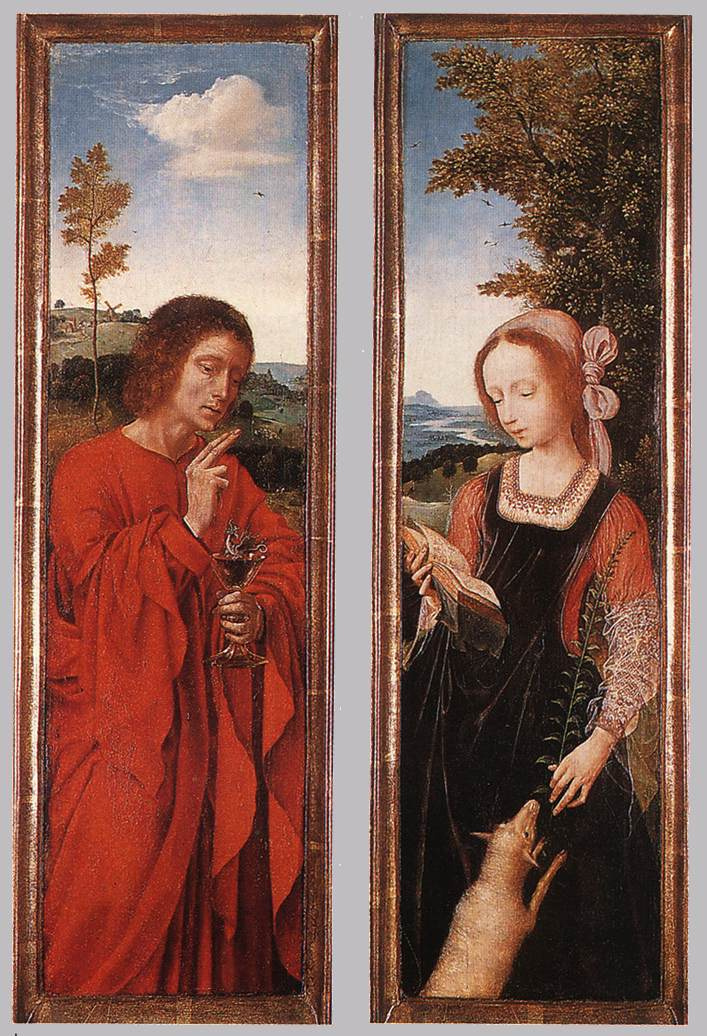Quentin Massys. Diptych: John the Baptist and Saint Agnes