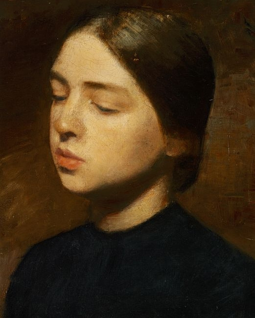 Вильгельм Хаммерсхёй. Retrato de Anna Hammershoy, hermana del artista.