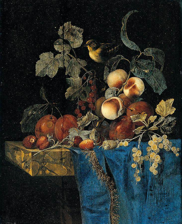 Willem van Aelst. Still life with poultry and fruit