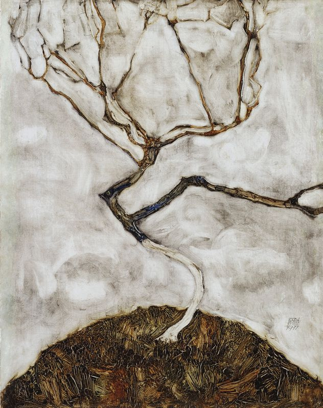 Egon Schiele. A tree in late autumn