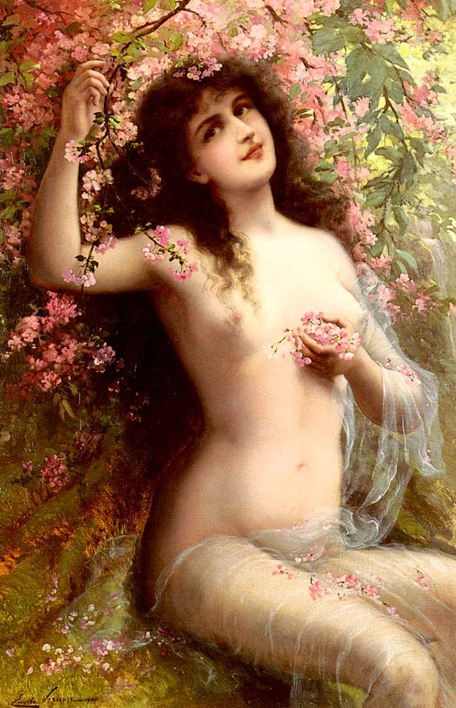 Emile Vernon. Among the flowers. 1904