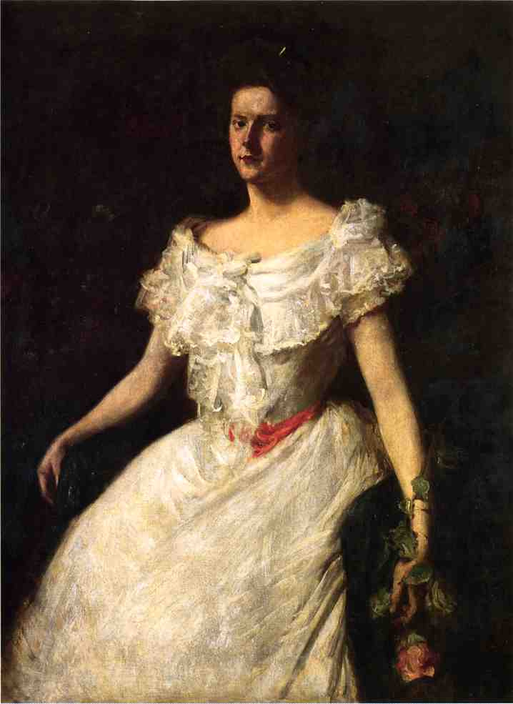 William Merritt Chase. Portrait of a lady with a rose