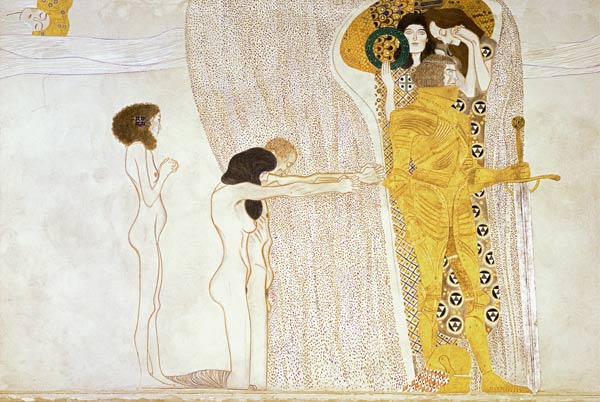 Gustav Klimt. Beethoven Frieze, Thirst for Happiness (fragment)
