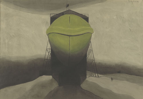 Leon Spilliaert 1910年飞机库中的飞艇。, XX：作品描述| Arthive