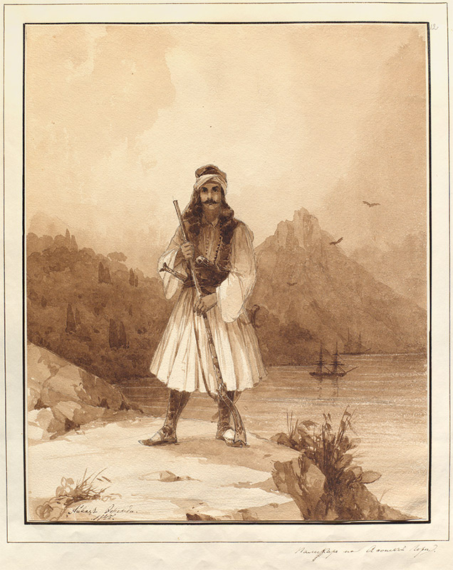 Ivan Aivazovsky. Palekar on mount Athos. From the Album the Grand Duke Konstantin Nikolaevich