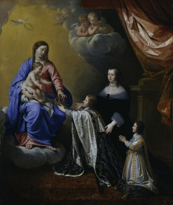 Филипп де Шампень. Людовик XIV с его короной и скипетром и Богоматерь с младенцем