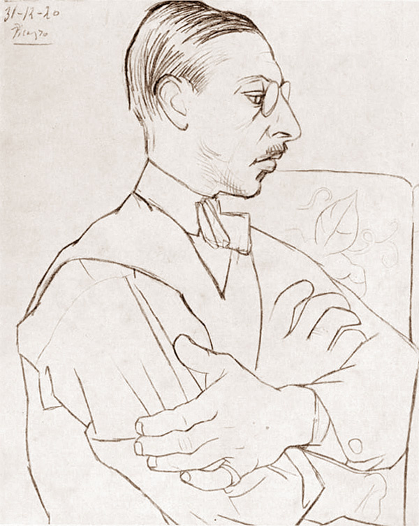 Pablo Picasso. Portrait of Igor Stravinsky (in profile)